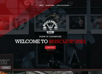 Web WordPress de Muscle Works Gym al Regne Unit