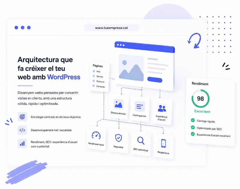 Desenvolupament professional d’una web WordPress amb arquitectura, SEO i rendiment