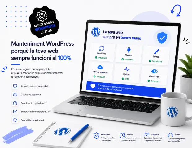 Manteniment WordPress a Lleida amb actualitzacions, seguretat i còpies de seguretat