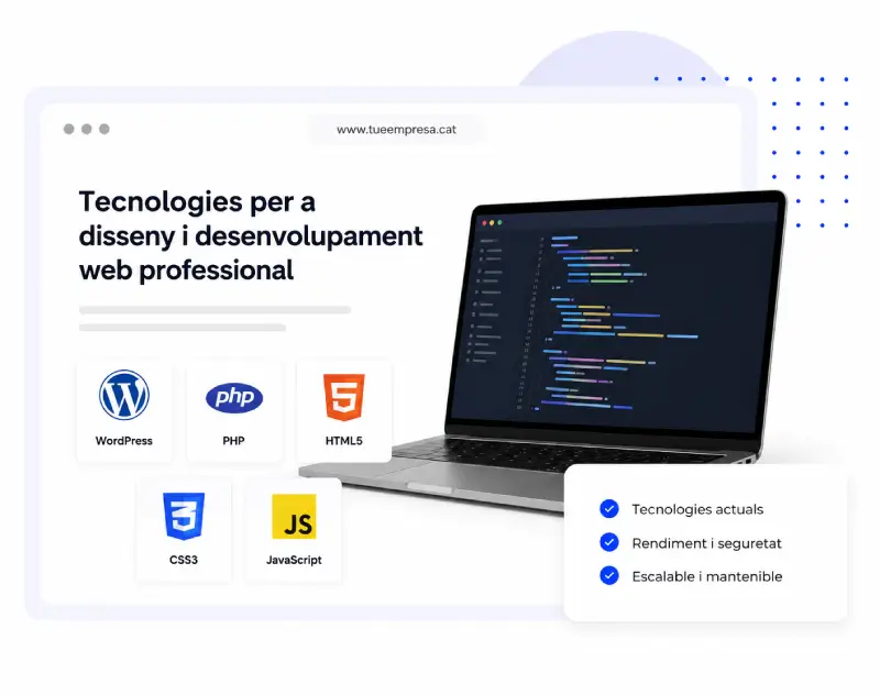 Tecnologies per desenvolupar pàgines web professionals a Lleida amb WordPress, PHP, HTML, CSS i JavaScript